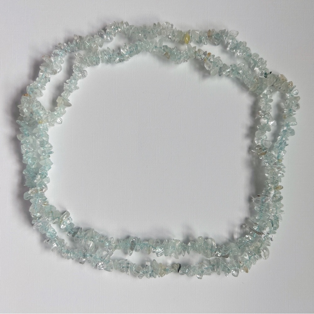 Raw Aquamarine Gemstone Necklace - Picture 6 of 11
